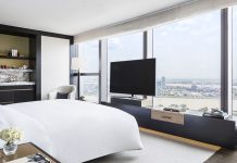 Go inside the hallmark hotel that occupies the top floors of Cambodia’s tallest building Rosewood Phnom Penh room