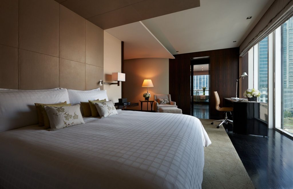 A look at the bedroom in the Chairman's Suite sits of the Four Seasons Tokyo