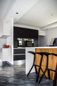 Kitchen with black