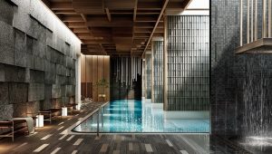 Chalermnit Art De Maison men’s and women’s traditional onsen baths along with a Japanese-inspired indoor swimming pool