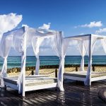 Sun deck with with sunbathing beds in a luxury resort overlooking the beach.Thailand-Property.com