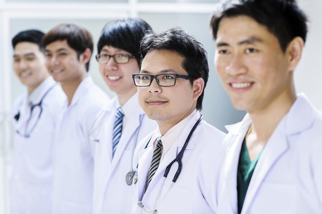 group of young asian doctor portrait