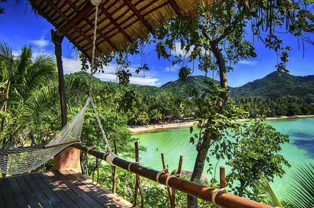 Hummock hanging on a veranda overlooking the ocean and the beach. Thailand-Property.com
