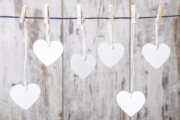 Valentines Day decor from white paper.