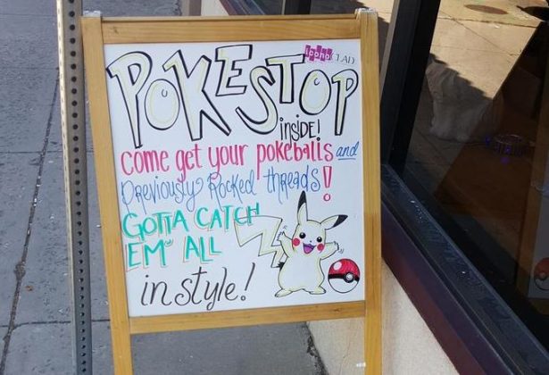 Local business takes advantage of Pokemon GO as a marketing strategy.