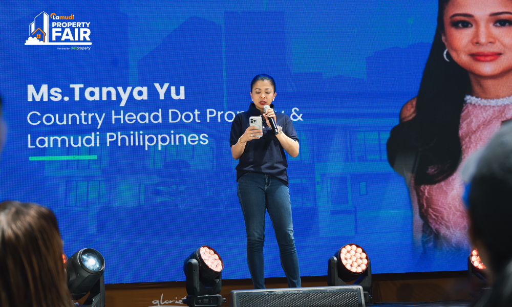 Ms. Tanya Yu, Country Manager of Lamudi and Dot Property Philippines, shares her opening message during the kickoff of Lamudi Property Fair 2026 at Glorietta Activity Center.