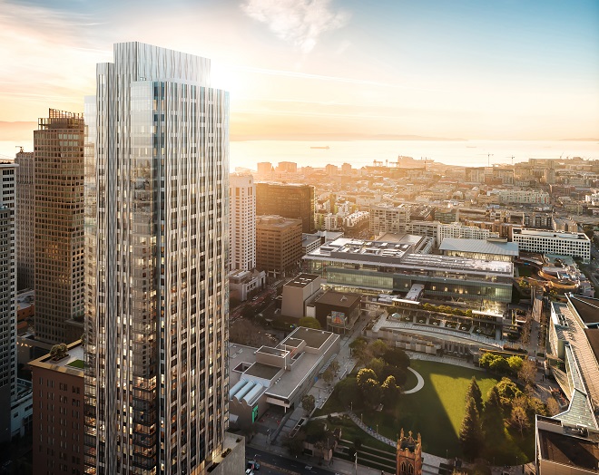 Four Seasons Private Residences at 706 Mission_Exterior_Hero_Sunrise_01 The Four Seasons Private Residences at 706 Mission Street, San Francisco for sale