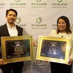 Bryan Vital, Ovialand, Inc. Finance Head, (left) and Fatima Olivares-Vital, Ovialand, Inc. Business Unit Head, (right) show off the won Best Affordable Housing Development award