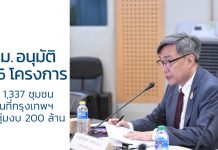 กทม.อนุมัติ 1,896 โครงการ จาก 1,337 ชุมชน ในพื้นที่กรุงเทพฯ พร้อมทุ่มงบ 200ล้าน พื้นที่กรุงเทพฯ